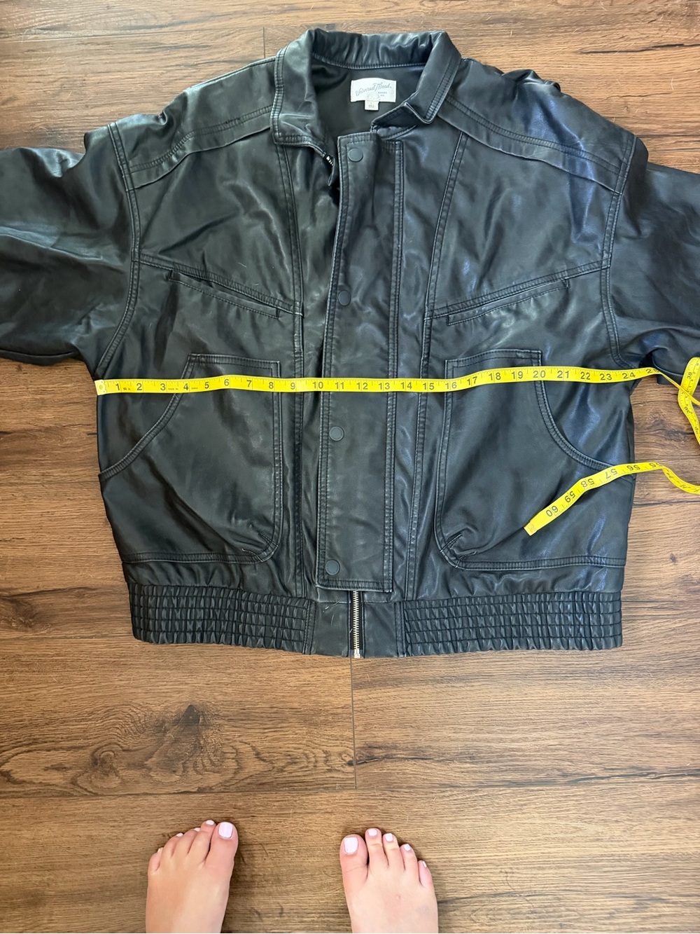Universal Thread Relaxed Faux Leather Bomber Jacket Black Women’s L - Picture 9 of 10